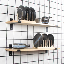 Nordic Free Stiletto Solid Wood Plate Lined kitchen laminate Upper Wall Shelf Suspended Bookshelf Hanging Wall Shelf