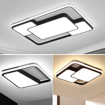 led ceiling lamp Living room lamp Rectangular atmospheric black and white creative personality restaurant lamp Nordic simple bedroom lamp