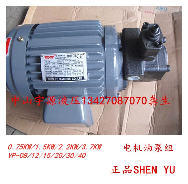 các loại bơm thủy lực Bộ mô tơ bơm dầu thủy lực 0.75KW/1.5KW/2.2KW 3.7KW VP20 15 40FA3 Đài Loan Shenyu máy bơm thủy lực loại nhỏ bơm bánh răng yuken