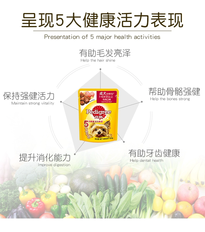 Baolu con chó trưởng thành tuyệt vời gói tươi đóng hộp thịt chó đóng hộp đồ ăn nhẹ đóng hộp thức ăn vặt cho chó thức ăn chủ yếu thức ăn ướt túi bibimbap 100g * 24 gói - Đồ ăn vặt cho chó