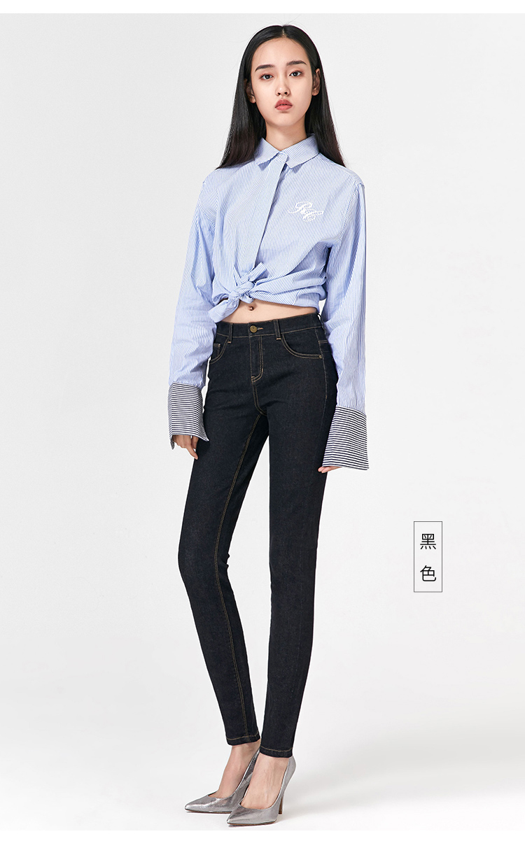 Quần yếm nữ Yiyang mặc xuân hè mới 2019 cạp cao co giãn phiên bản Hàn Quốc của quần lọt khe chân bút chì mỏng quần short rách