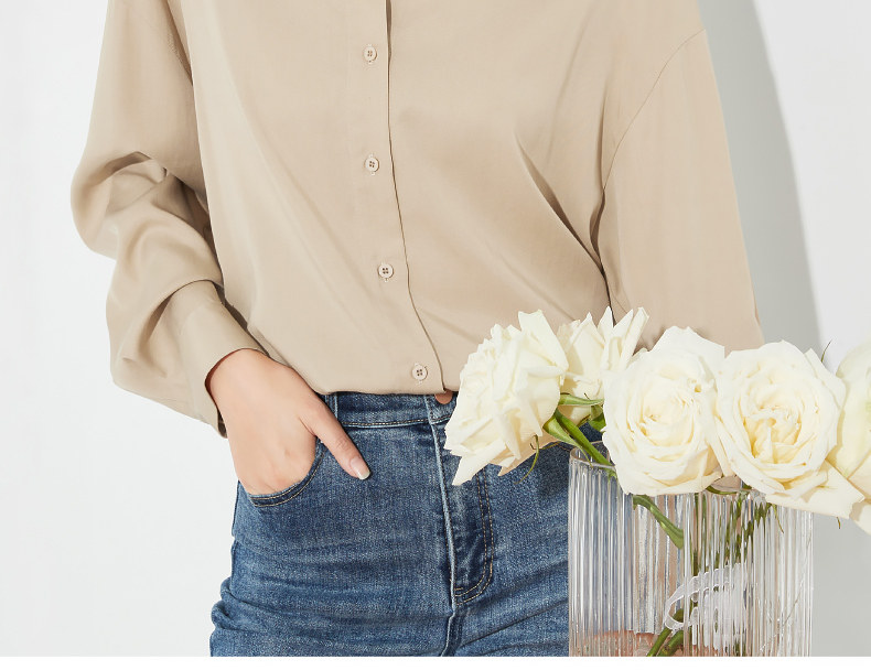 Осенняя рубашка, белая куртка, V-образный вырез, свободный крой, французский стиль 