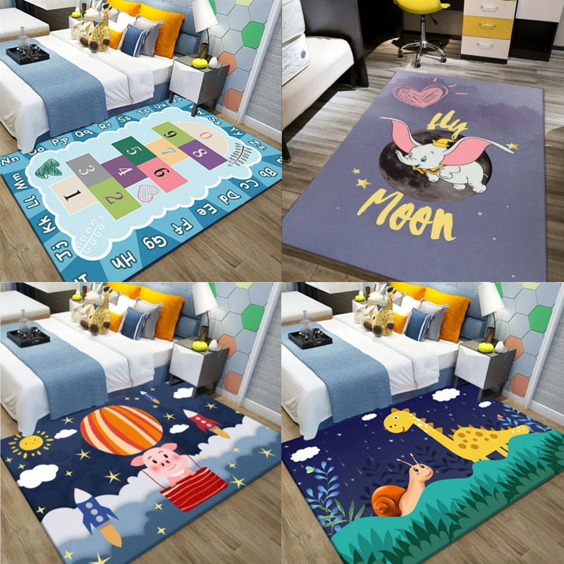 Read Area Carpet New Kids Room Cartoon Full Bunk Beds Bedside Blanket Kindergarten Anti-Fall Mat Play Crawl