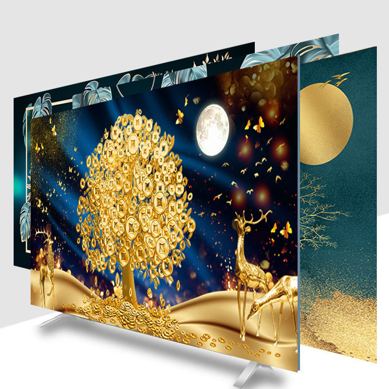 Simple modern TV set 50-inch 55-inch 65-inch dust cover set TV dust cover curved straight cover cloth