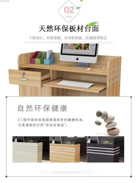 Nội thất văn phòng đơn giản hiện đại thời trang trắng nhỏ quầy lễ tân bàn máy tính đơn bàn dịch vụ lễ tân quầy thu ngân tiện lợi - Nội thất siêu thị
