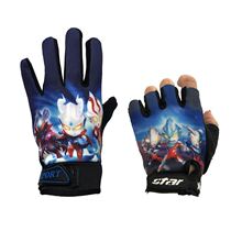Childrens gloves boy Ultraman winter new boys finger set half-finger wool warm ski waterproof gloves