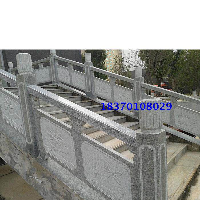 Marble Railing Sesame Grey Granite Guardrails Balcony Stairs Villa Stone railing Roman pillar railing