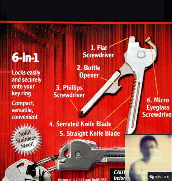 Old Han Survival Mad Psk Doomsday Survival Gear Multifunction Key Tool 6 Fit 1 Folding Mini Small Key Knife