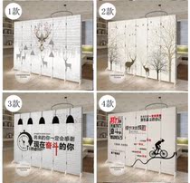 Nordic Screen Partition Living Room Mobile Foldable Genguan Bedroom Hotel Restaurant Elk Deer Background Fabric Bifacial Wall