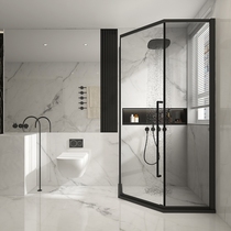 Custom stainless steel-shaped flat tempered glass on the partition bathtub on the narrow side shower room partition bathtub