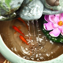 Fish tank running water board swinging piece automatic circulating water ceramic water cylinder fish farming view fish pool micro-landscape water outlet decoration