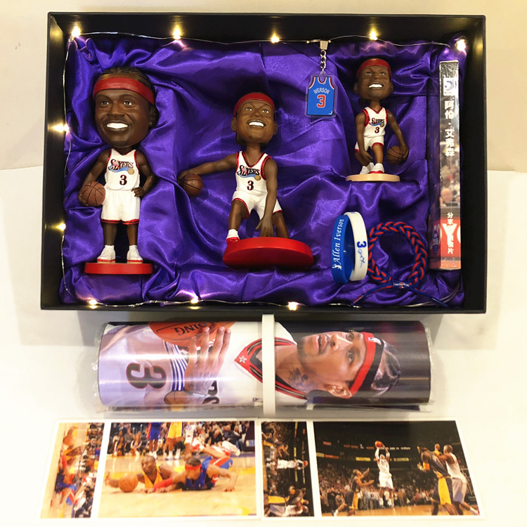 Allen Iverson handles model for the birthday gift of the Iverson Souvenirs basketball surrounding gifts for boys