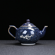 Jianzhan teapot large silver-studded single pot ceramic lifting pot Xi Shi pot tea cup kung fu tea set home brushed