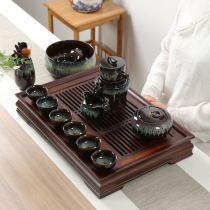 Jun kiln Jianzhan Kungfu tea set ceramic household Tianmu glaze semi-automatic lazy Stone Mill tea maker