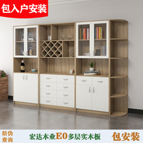 Simple solid wood dining room side cabinet Partition cabinet Entrance cabinet Shoe cabinet Wooden locker bookcase Living room wine cabinet custom