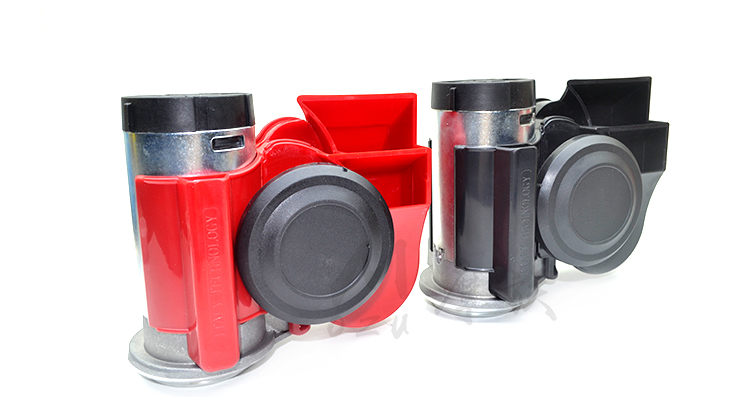 Xe máy sừng không khí 12 V tích hợp điện air pump hơi nước sừng siêu âm thanh ốc cao và thấp âm thanh đôi tiếng còi phụ kiện 	loa lắp xe máy	