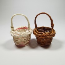 Mini kitchen accessories portable small bamboo basket basket food play house toy doll house scene model