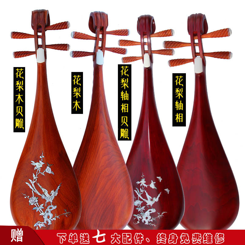 Pipa Musical Instrument Rosewood Pipa Chicken Wing Wood Pear Shell Carving Children Beginner Adult Playing Examination Special Pipa
