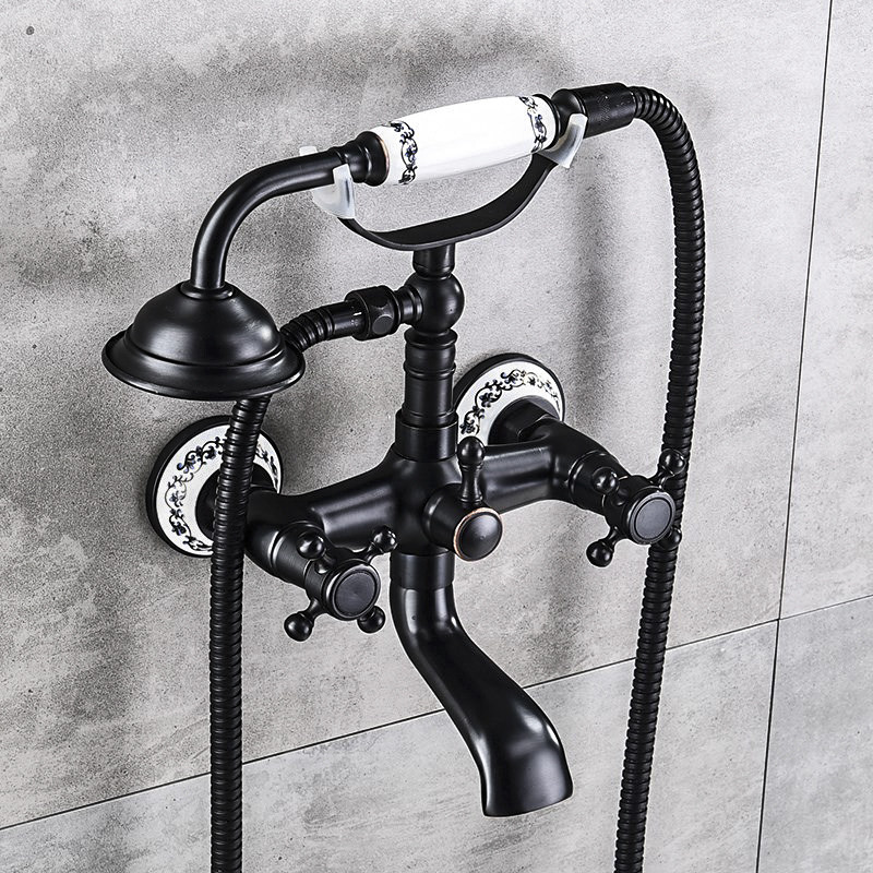 Brass concealed hot and cold water black bath Dressing Room Tap Water valve Home American Shower Shower