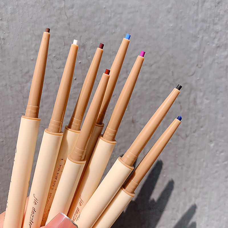 Color eyeliner gel pen extremely fine brown white inner eyelid down to waterproof, not dizzy, lasting, not fading, beginners