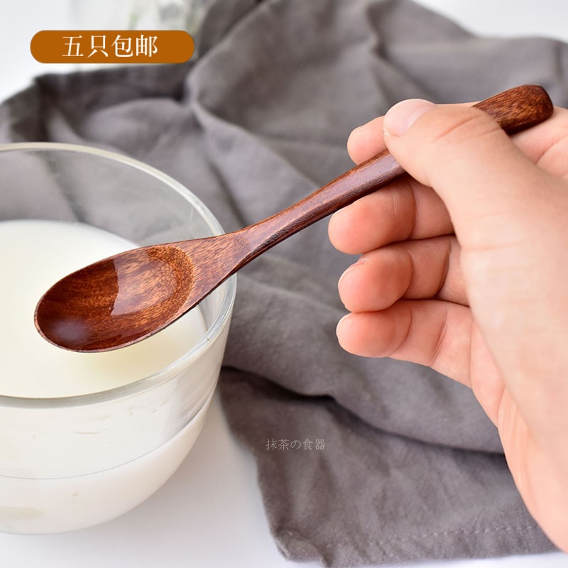 Japanese-style wooden spoon, solid wood tableware spoon, small coffee spoon, spoon, rice spoon, tea spoon, stirring spoon