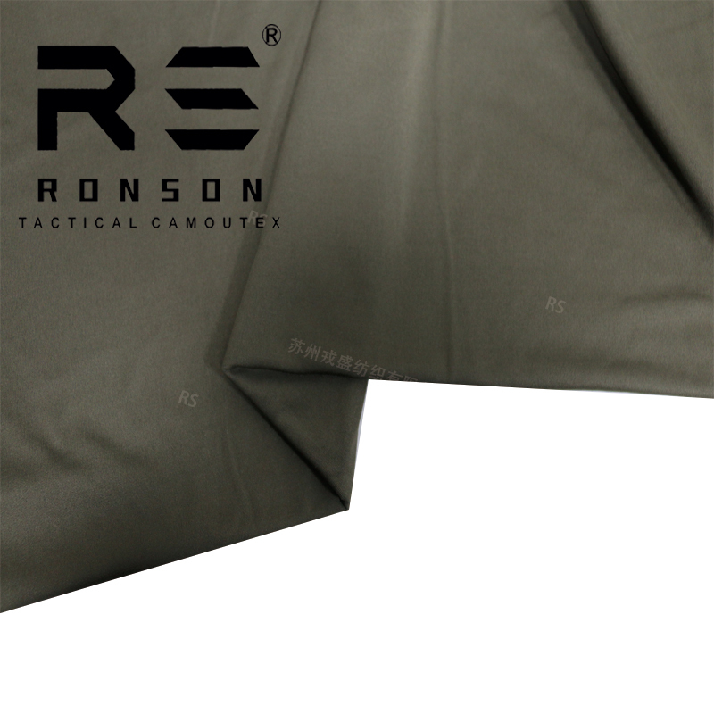Rongsheng Polyurethane Brushed Stretch Fabric Black Rg Khaki Soft, Comfortable and Wear-Resistant Frog Suit Repellent Area Fabric