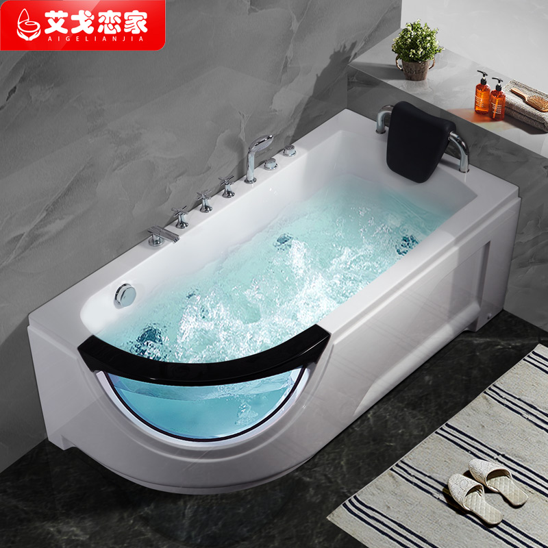 Household Acrylic bath tub Adult Massage tub Constant temperature heated powder room Large bath 1 4m-1 7m