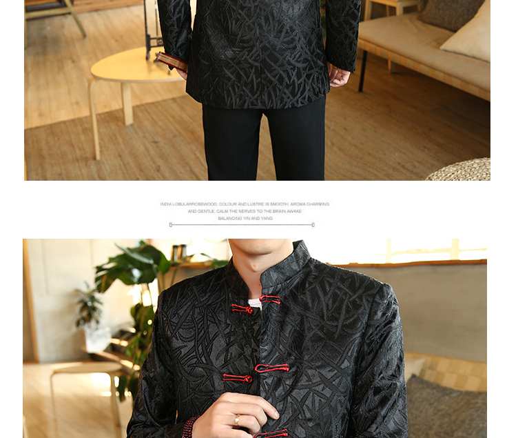 Bộ đồ Trung Quốc Tang Hanfu Quần áo nam kiểu Trung Quốc Gu Shi trang phục áo khoác quốc phục thanh niên quốc gia Slim Zen quần áo dài tay bộ đồ truyền thống
