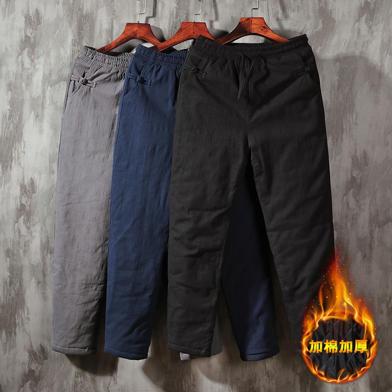 Chinese Winter Package Men's Pants Winter Warm Pants Winter Linen Pants Men's Winter Linen Pants
