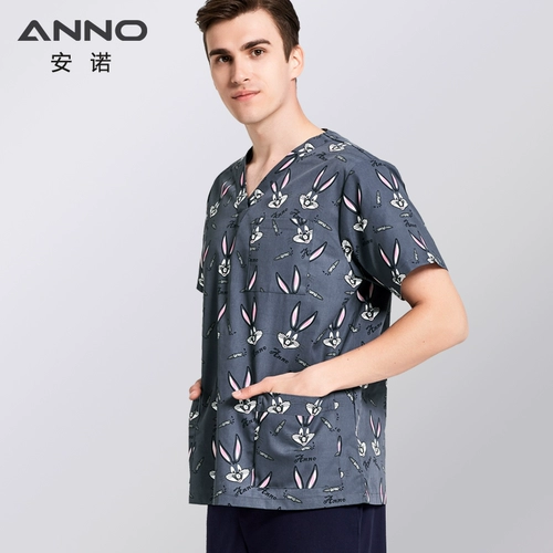 安诺 Дышащая униформа врача, униформа медсестры для работы, комплект, поликоттон, короткий рукав