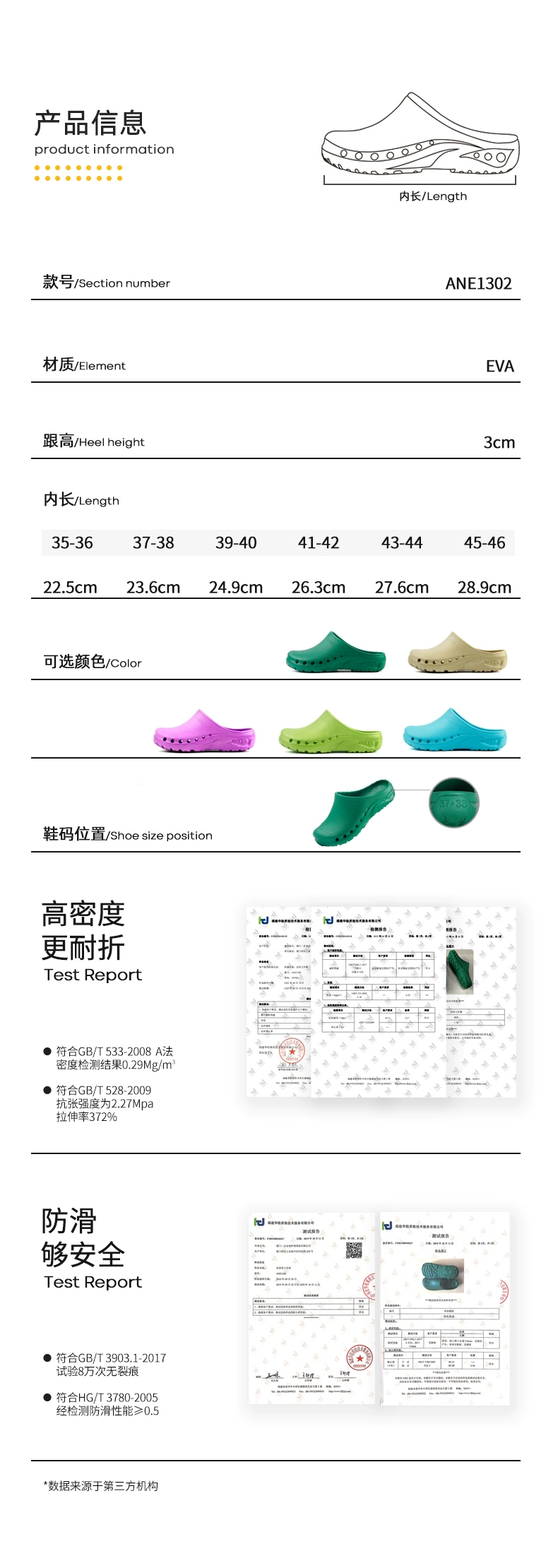 Annuo work shoes EVA surgical shoes medical protective shoes for men and women waterproof acid and alkali resistant anti-slip laboratory