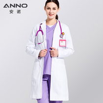 ANNO ANNO white coat long-sleeved slim-fitting physician uniform Doctor nurse overalls men and women beauty salon anti-static