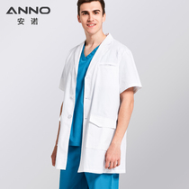 ANNO ANNO white coat short-sleeved breathable slim-fit white coat physician clothes Doctor nurse overalls men and women