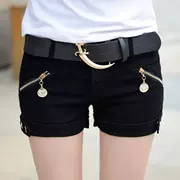 Quần short siêu nữ gợi cảm 2018 hè mới dây kéo Túi ôm hông quần nóng hổi khoét quần short giản dị
