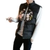 Phong cách Trung Quốc thêu rồng họa tiết cotton ấm áp Tai Chi cotton nam vest retro nút khóa mùa thu và vest mùa đông áo sơ mi nam đẹp Áo vest cotton