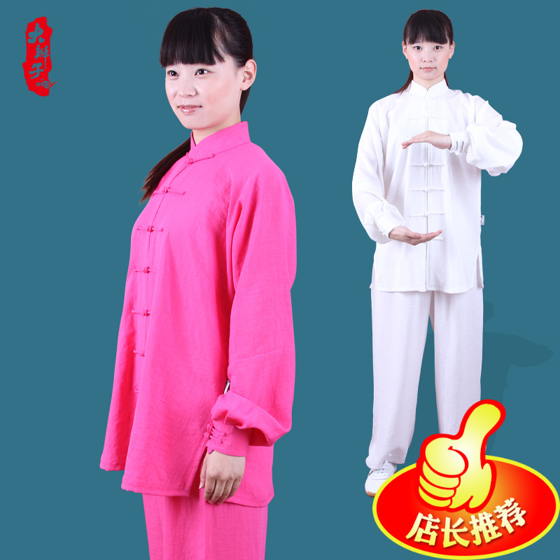 Large Braid Tai Chi Clothing Cotton Jumpsuit Lady Short Sleeve Taijiquan Style Martial practice Martial Practice Long Sleeve Tai Chi Fu