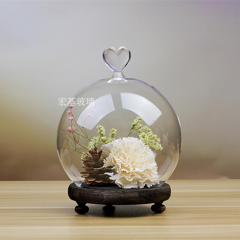 Bán chạy nhất trang trí trang trí đồ trang trí trong suốt hình cầu thủy tinh bao gồm cơ sở dạ quang với pin Qixi Festival để gửi cho bạn bè phụ kiện trang trí phòng ngủ
