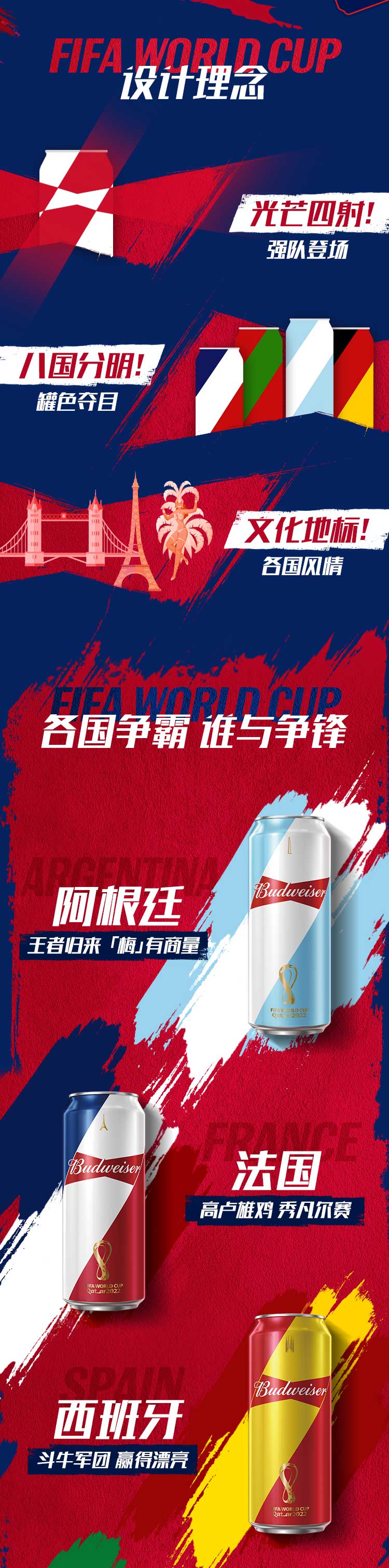 Budweiser 百威 经典醇正啤酒 2022年世界杯限定罐 450mLx18瓶 券后82元包邮 买手党-买手聚集的地方