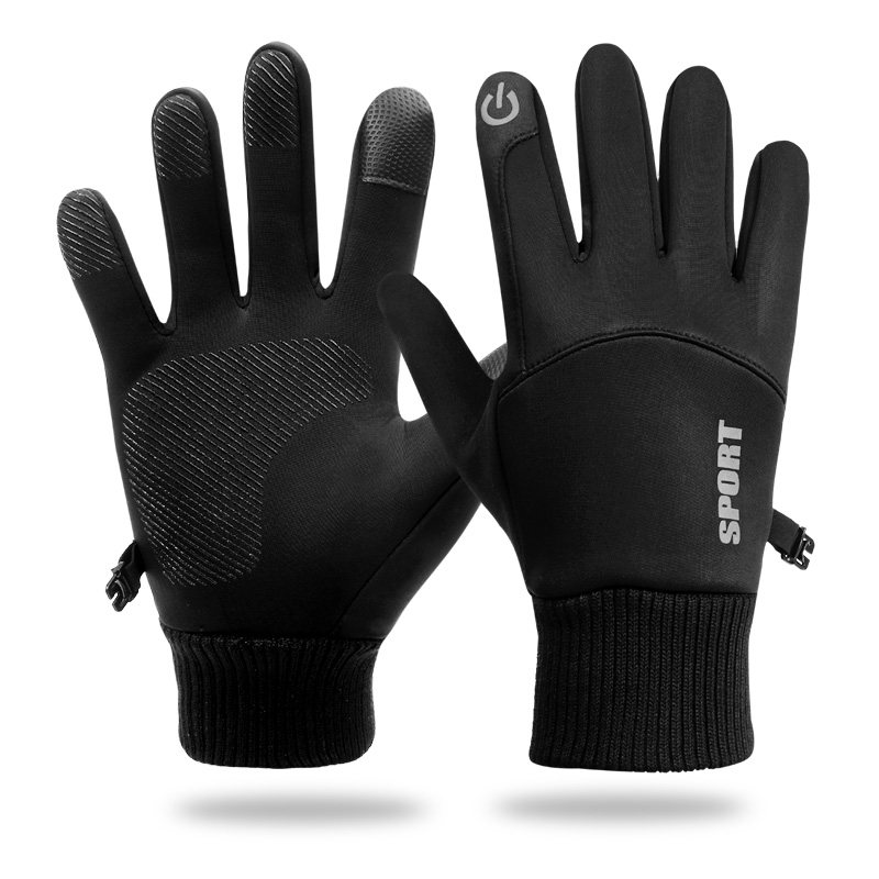 Cycling Touch Screen Gloves for Men, Winter Warm Outdoor Gloves for Driving Electric Vehicles and Motorcycles, Cold-Proof, Fleece-Lined, Winter Waterproof Gloves