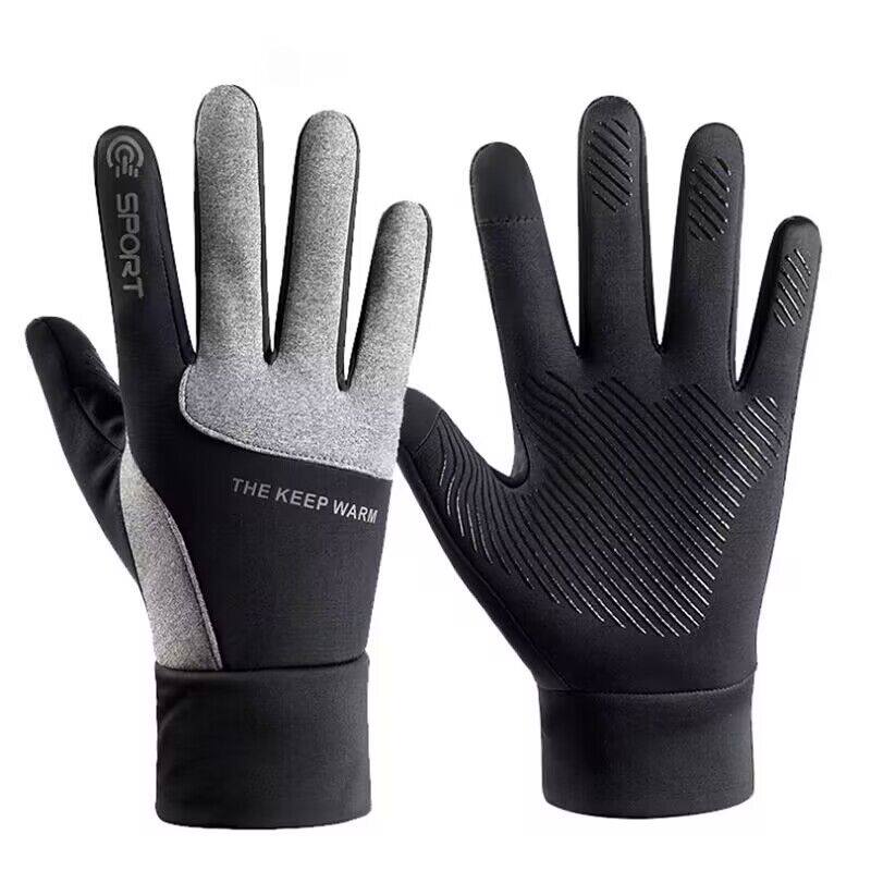 Cycling Touch Screen Gloves for Men, Winter Warm Outdoor Gloves for Driving Electric Vehicles, Cold-Proof, Fleece-Lined, Winter Windproof and Waterproof Gloves
