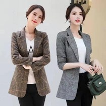 (Smuyi) Douyin with spring and autumn new long-sleeved short jacket suit slim slim