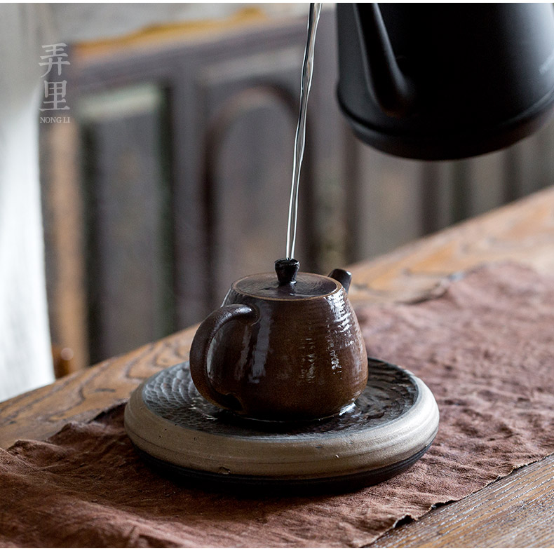 Japanese round tea bearing square dry plate are it ceramic pot supporting small water tea crude earthen POTS bearing