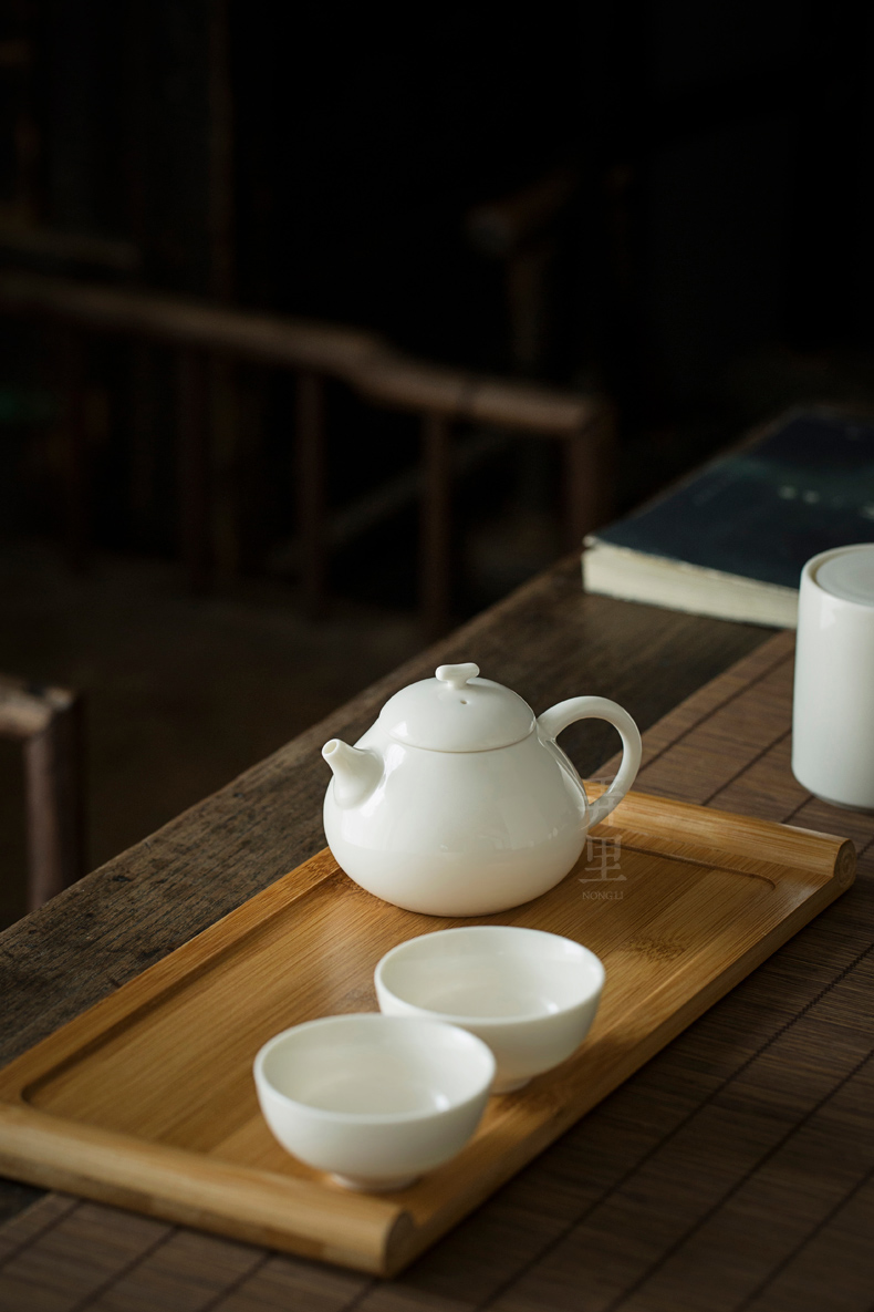 The Get | in dehua white porcelain ceramic kung fu xi shi teapot trumpet single pot of household of Chinese style of the filter with tea