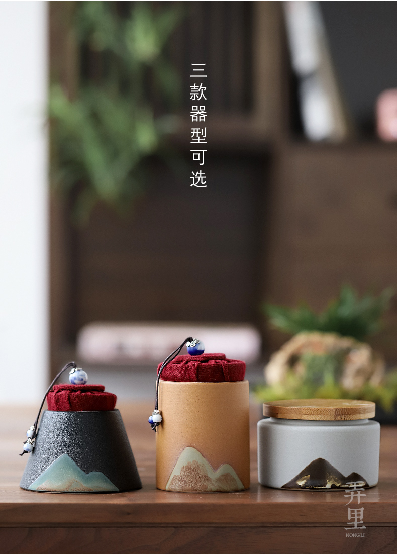 The Get caddy fixings household ceramic POTS in small pu 'er travel tea caddy fixings portable mini packing seal pot