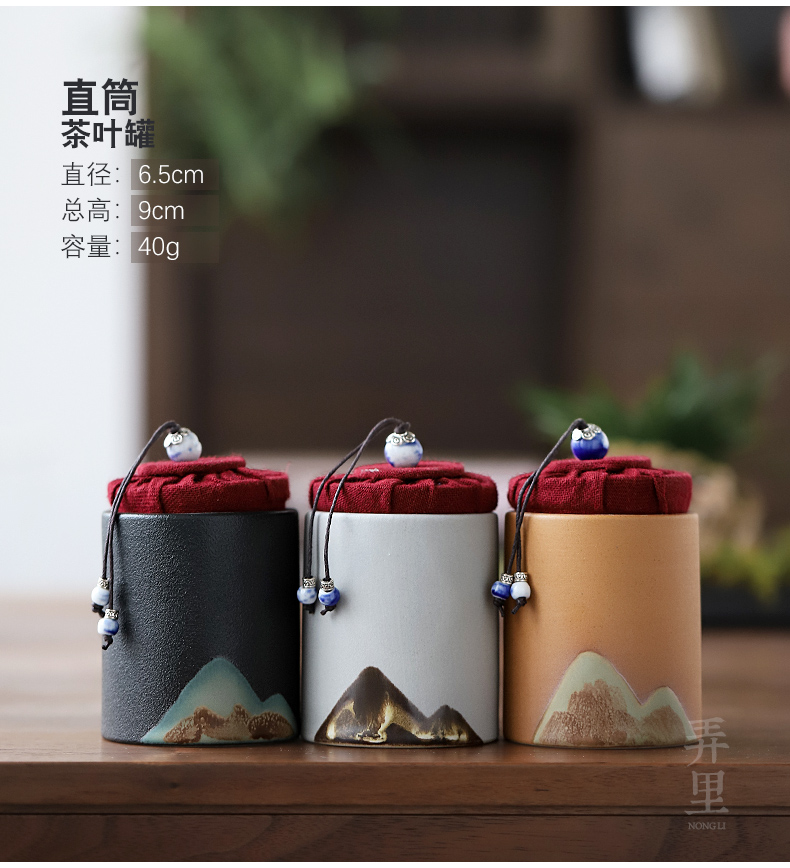 The Get caddy fixings household ceramic POTS in small pu 'er travel tea caddy fixings portable mini packing seal pot