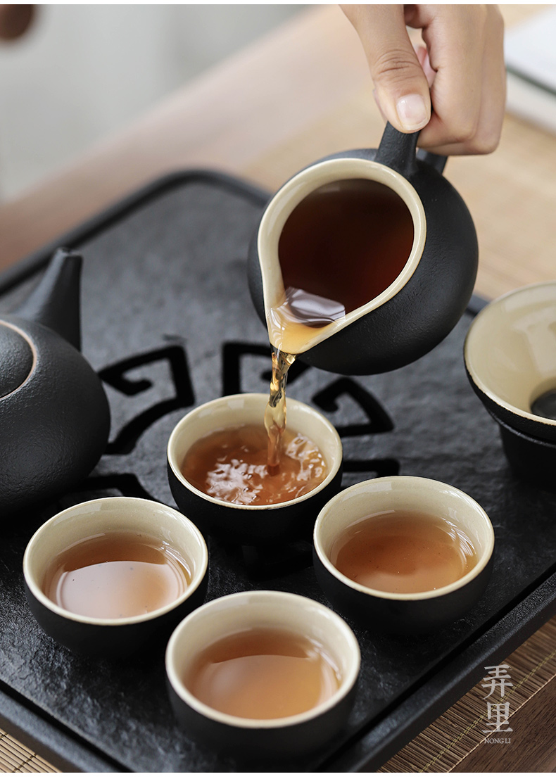 Get in | sharply Shi Gan mercifully disk storage ground ceramic kung fu tea set a complete set of tea home square