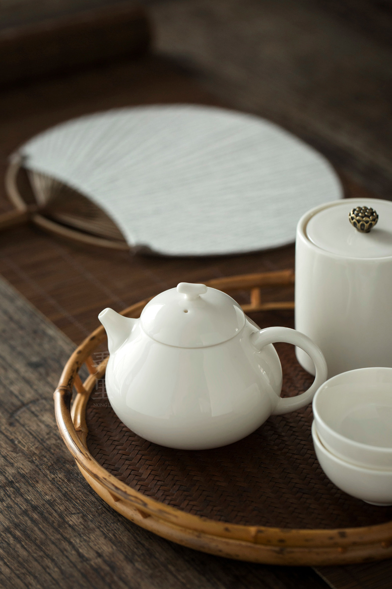 The Get | in dehua white porcelain ceramic kung fu xi shi teapot trumpet single pot of household of Chinese style of the filter with tea