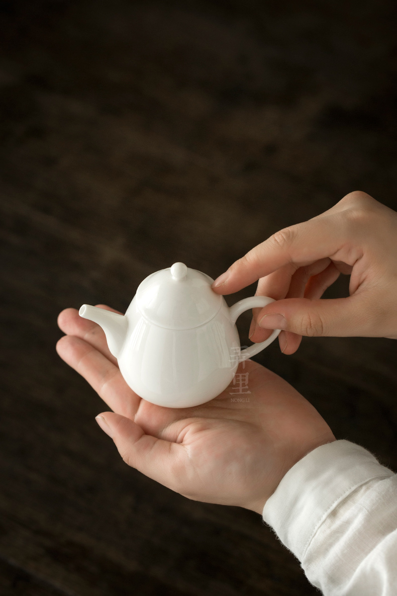 The Get | white porcelain dehua porcelain ceramic jade teapot in kung fu tea set household filter manually teapot xi shi pot