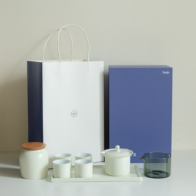 Get Creamy Yellow Kongfu Tea Suit Home Light Lavish High-end Delivery Teacher's Teacher's Festival Friend Birthday Gift-Taobao