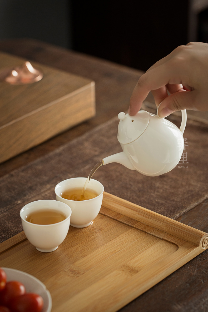 The Get | white porcelain dehua porcelain ceramic jade teapot in kung fu tea set household filter manually teapot xi shi pot